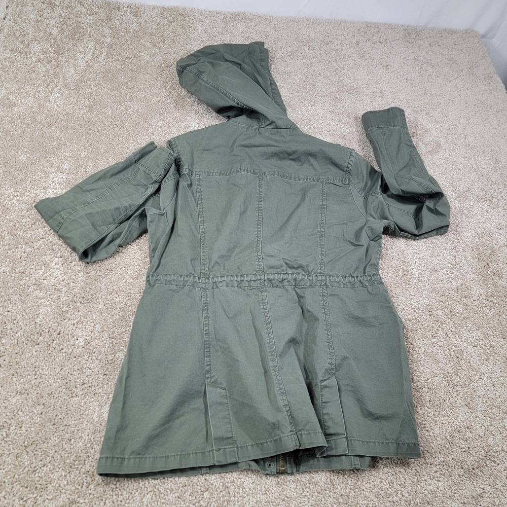 New Look Womens Olive Green Utility Anorak Jacket Hooded Drawstring Waist Sz Med - Picture 4 of 4